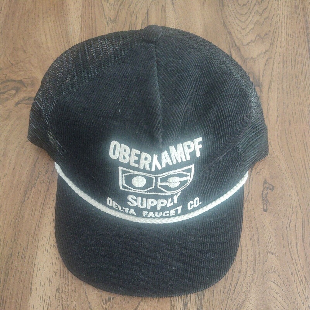 Vintage Corduroy Trucker Hat Snapback USA Mesh Rope Cap Oberkampf Supply Texas